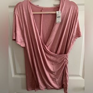 Lane Bryant Pink Rose Wrap Top NWTs Size 18/20